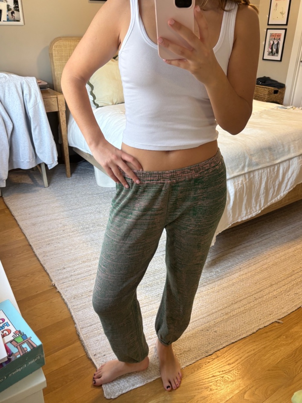 Live the Process Pink & Green Heathered Knit Pants